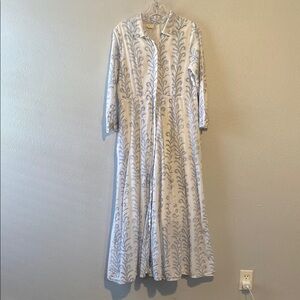 Elegant Blue and White Maxi Dress